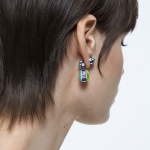 Orbita earrings, Asymmetrical, Octagon cut crystal
